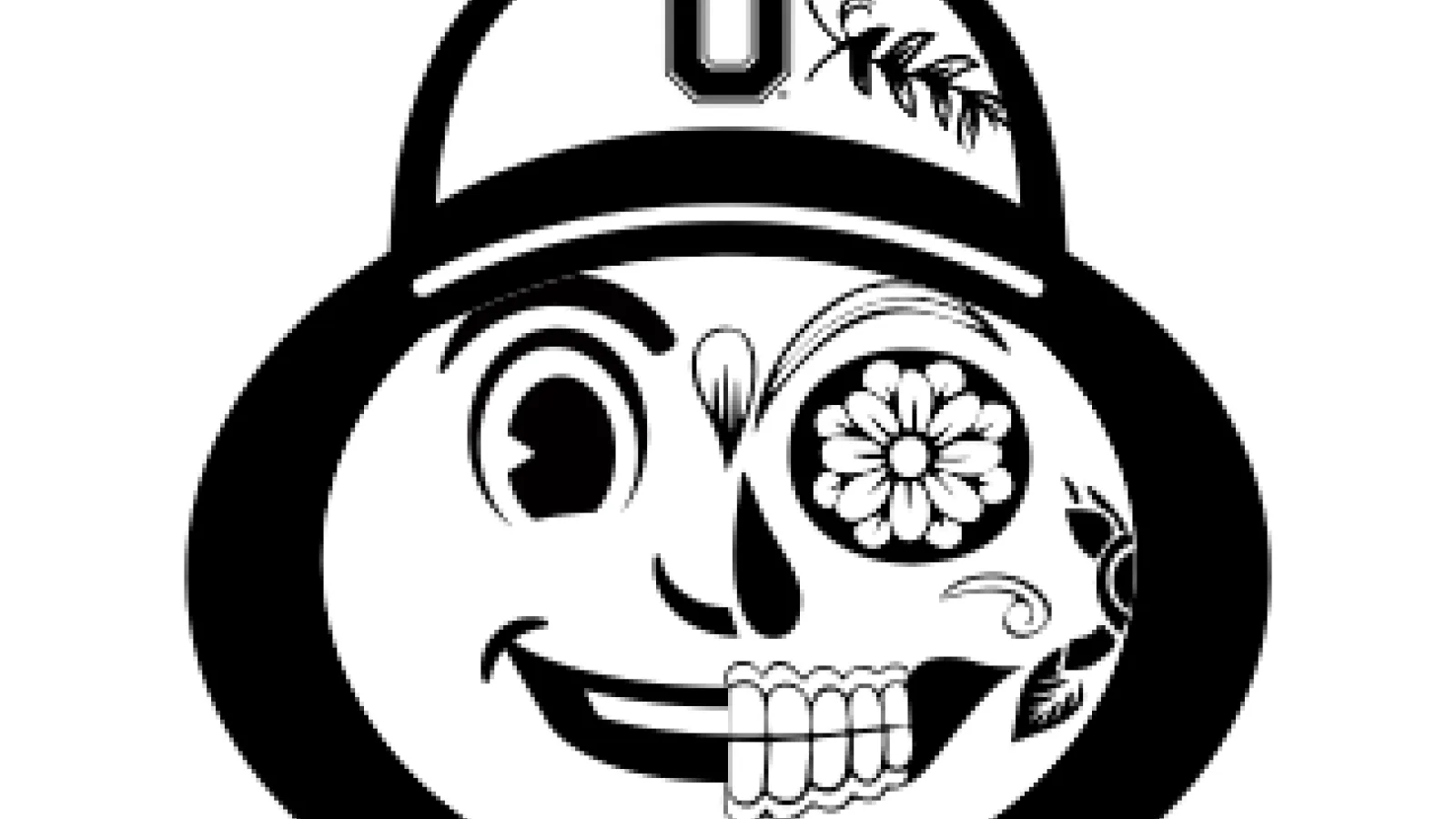Brutus' face half calavera