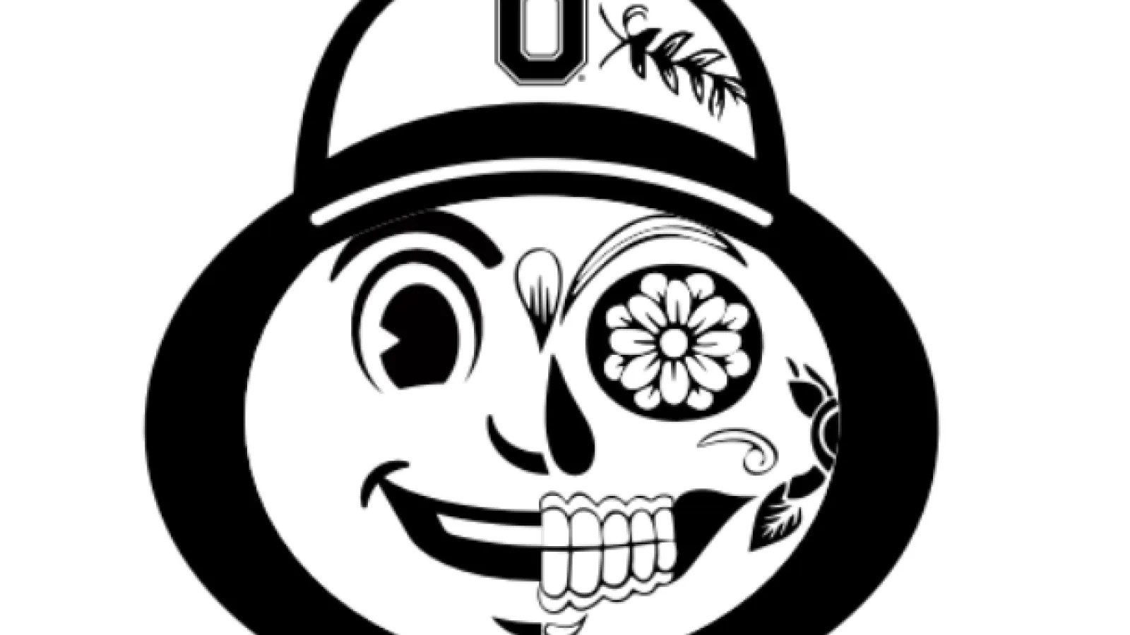 picture of half Brutus half calavera face