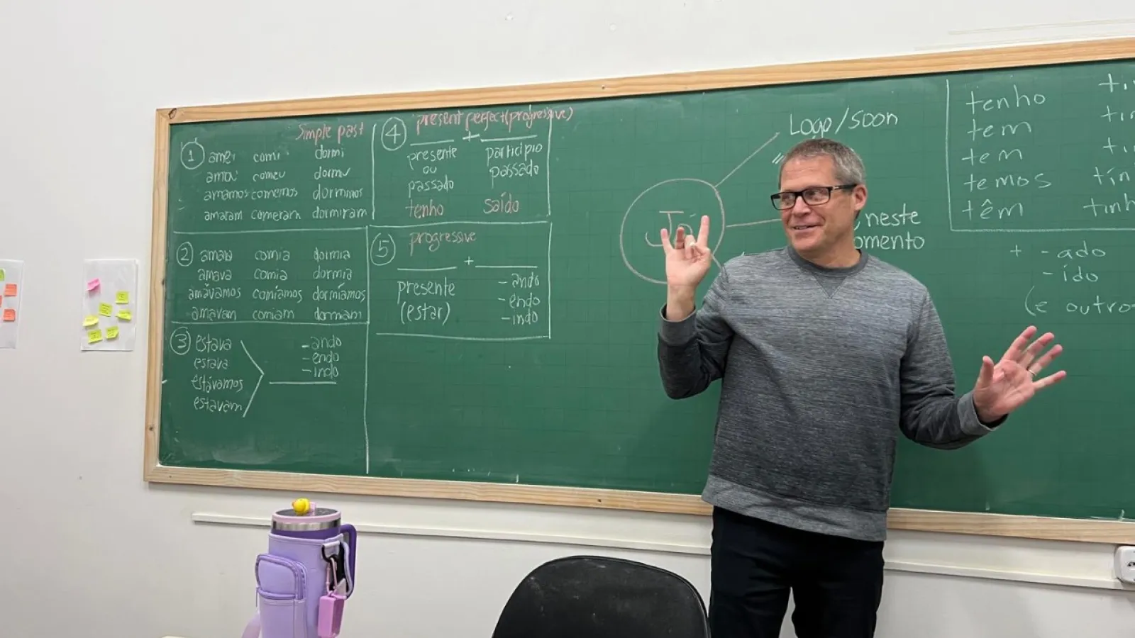 Professor Scott Schwenter giving a grammar lesson