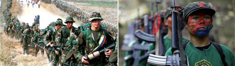 Left:  FARC Guerillas (Reuters). Right: New People’s Army (Associated Press)